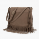 Womens Fashion Faux Suede Fringe Tassel Shoulder Bag Beach Handbags Messenger Bag