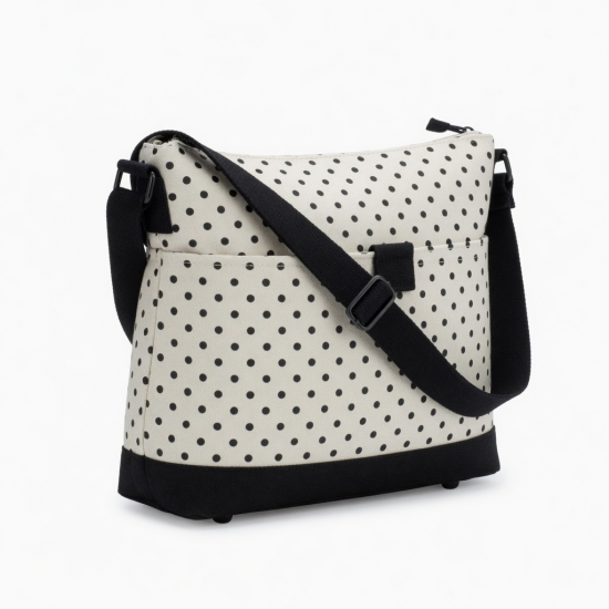 Ladies Polka Dot Canvas Bag Women Fashion Shoulder Bags Crossbody Casual Messenger Bag（7