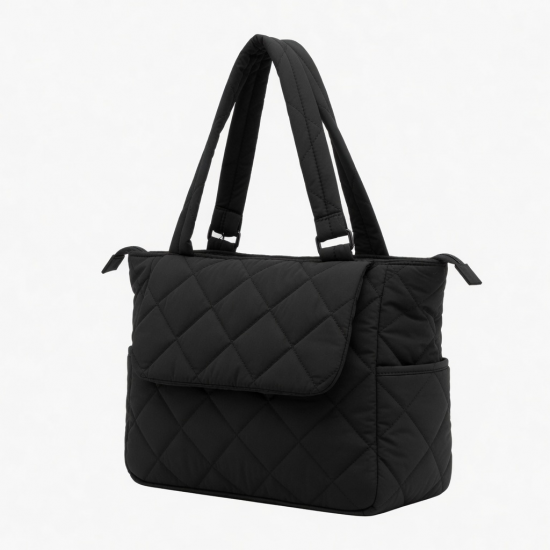 Women's Quilted Bag Spacious Padded Shoulder Carryall Casual Handbag for Women