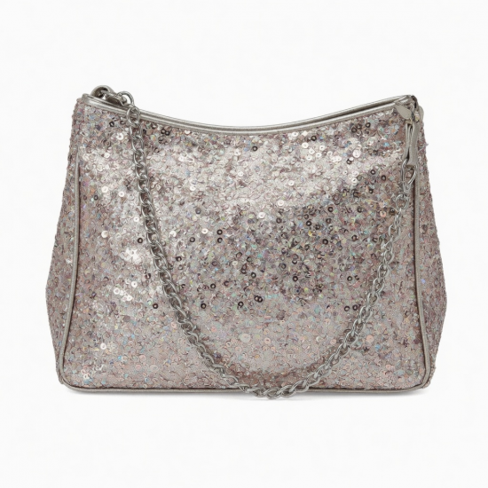 Women's Glitters Sequins Handbag Elegant Shoulder Bag Evening Purse for Work Shopping and