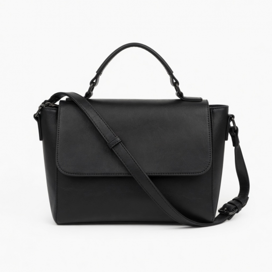 Women's PU Leather Satchel Shoulder Bag With Detachable Strap For Everyday Use