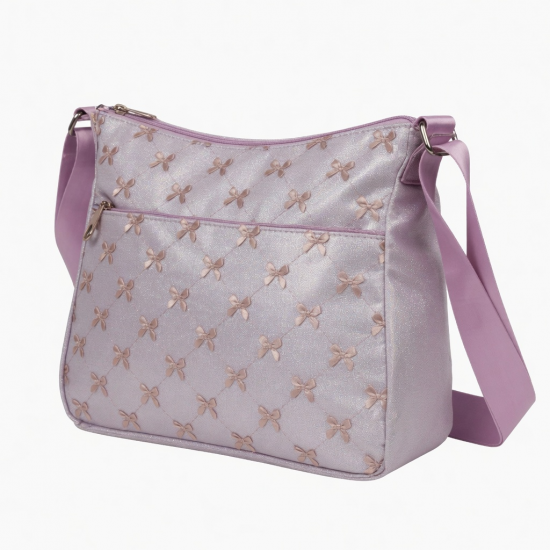 Sparkling Bows Design Women's Shoulder Bag Practical Polyester Gym Essential Bag