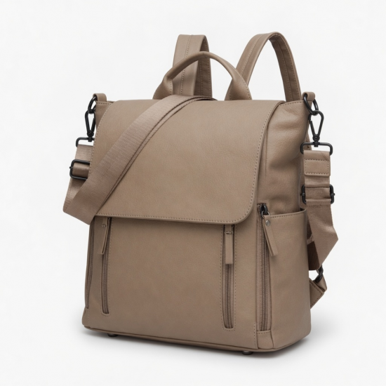 Fashionable Women's Multifunctional Shoulder Bag Convertible Backpack with Soft and