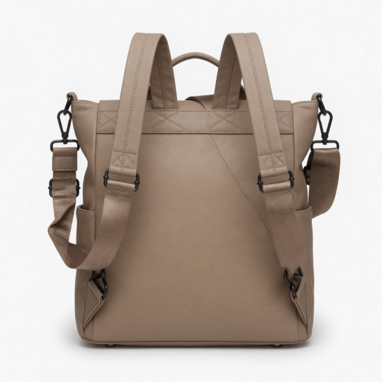 Fashionable Women's Multifunctional Shoulder Bag Convertible Backpack with Soft and