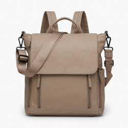 Fashionable Women's Multifunctional Shoulder Bag Convertible Backpack with Soft and