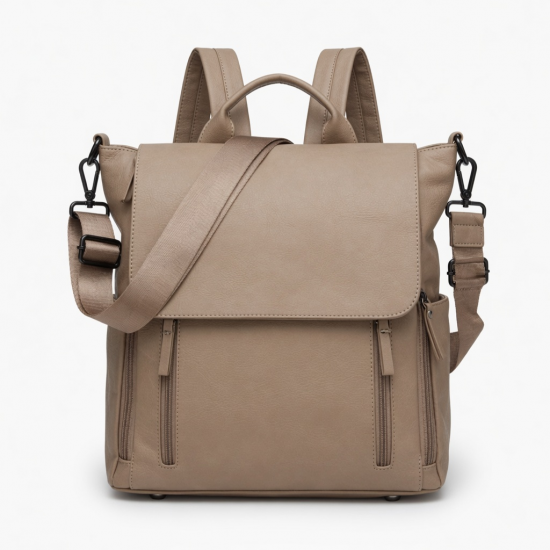 Fashionable Women's Multifunctional Shoulder Bag Convertible Backpack with Soft and