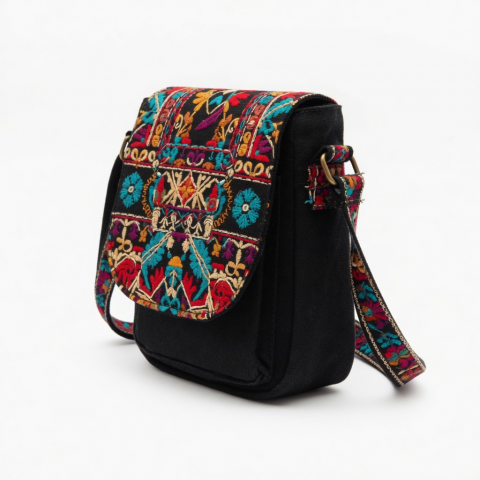 Ethnic style embroidery bag women's bag embroidery messenger mini bag flip change mobile