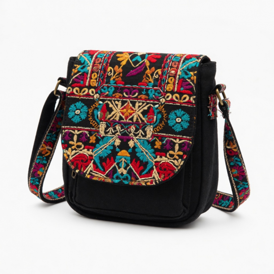 Ethnic style embroidery bag women's bag embroidery messenger mini bag flip change mobile