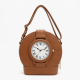 Women's Real Watch Crossbody Bags All-matching PU Leather Shoulder Bag Real Working Clock