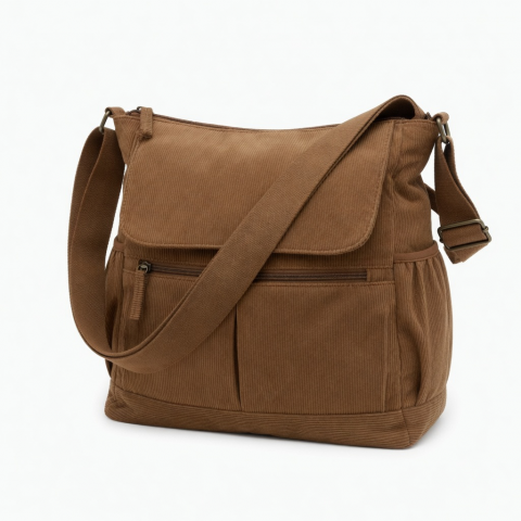 Large Capacity Shoulder Bag Crossbody Bag Fashion Corduroy Handbag for Womens