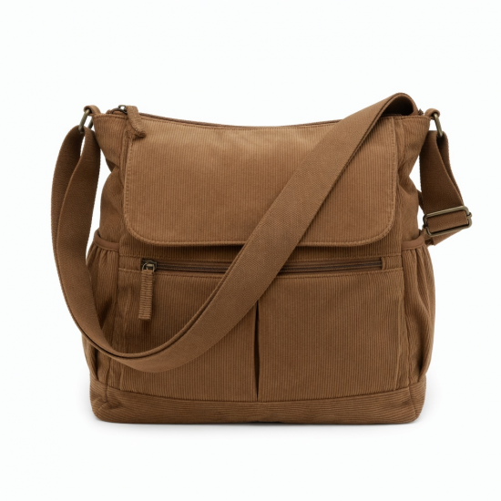 Large Capacity Shoulder Bag Crossbody Bag Fashion Corduroy Handbag for Womens