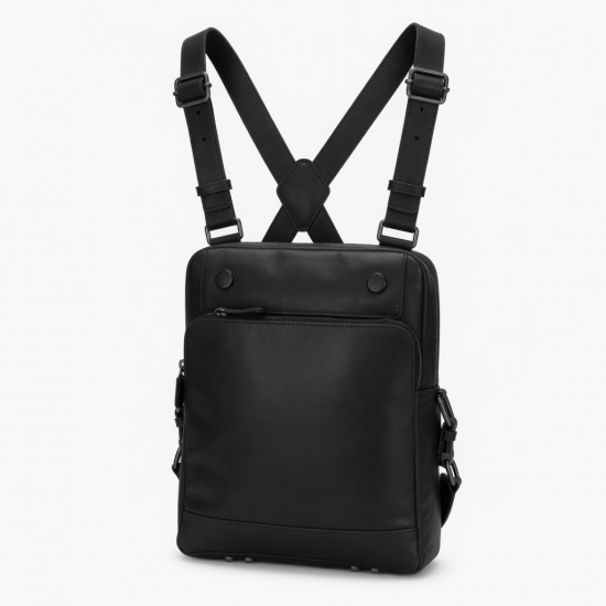 Women's Men's Leather Suspender Bag Chest Shoulder Bag Crossbody Bag Backpack