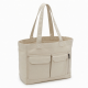 Canvas Toted Bag with Compartments and Multi Pocket Women Casual Shoulder Handbag