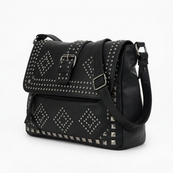 Retro Studded Handbag For Women Large Capacity Party Gothic Styles Shoulder Bag