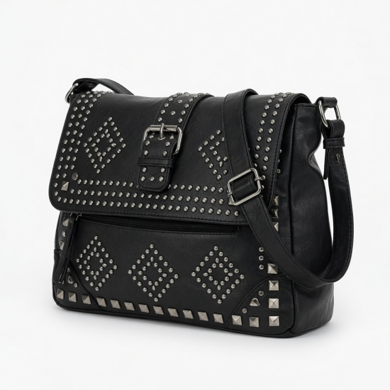 Retro Studded Handbag For Women Large Capacity Party Gothic Styles Shoulder Bag