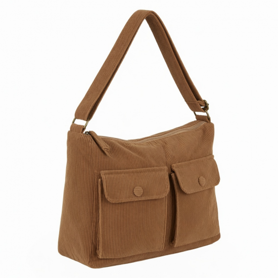 Women's Corduroy Shoulder Bag Large Handbag For Commuting And Daily