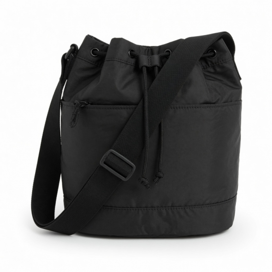 Nylon Crossbody Bag for Women - Fashionable Drawstring Bucket Bag with Versatile Phone