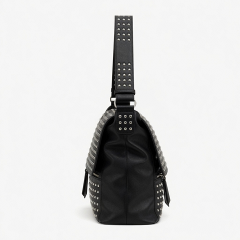 Fashion-Forward Studded Shoulder Bag Roomy PU Crossbody Lightweight Design For Women's