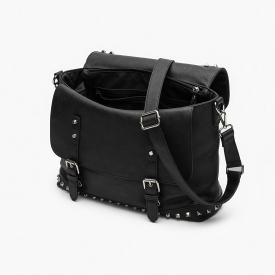 Edgy Punk Styles Spacious Underarm Bag Shoulder Bag Spacious Interior Satchel Evening