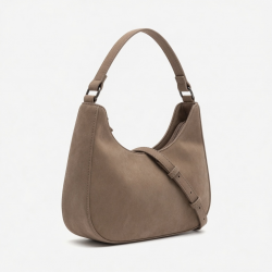 Fashionable Faux Sueded Crescent Shoulder Bag Casual Women's Top handle Handbag