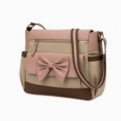 Spacious Women¡¯s Shoulder Bag Color Combination Functional Compartments Fashionable Bows
