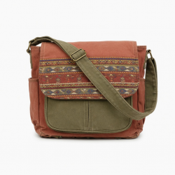 Women's Vintage Messenger Bag Handbag - Ethnic Printed Shoulder Bag with Adjustable