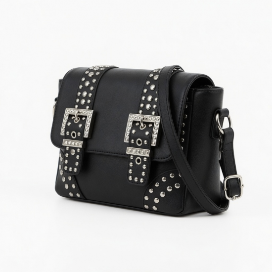 Women's Evning Purse PU Shoulder Bag Buckles Punk Studded Designs Fashionable Underarm