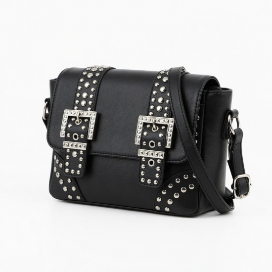 Women's Evning Purse PU Shoulder Bag Buckles Punk Studded Designs Fashionable Underarm