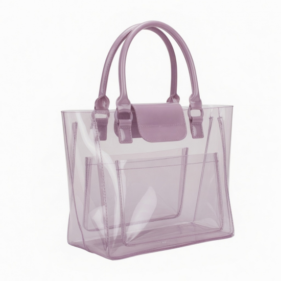 Women's Trendy PVC Bag With Large Capacity Fashion Handbag Great For Beach Pool Parties