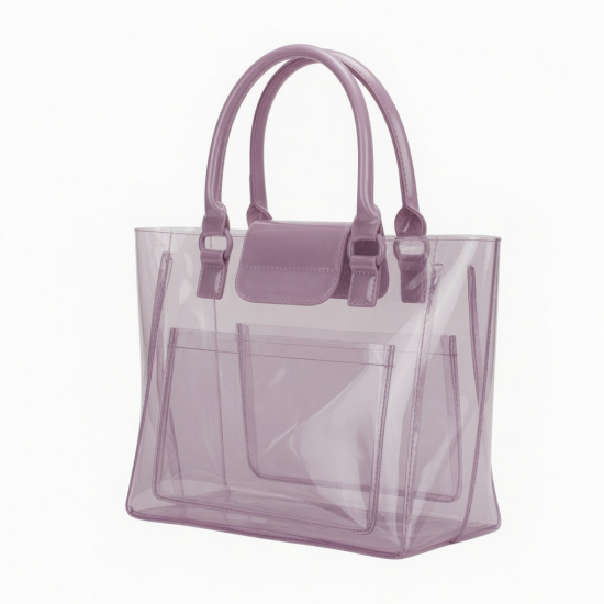 Women's Trendy PVC Bag With Large Capacity Fashion Handbag Great For Beach Pool Parties