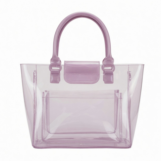Women's Trendy PVC Bag With Large Capacity Fashion Handbag Great For Beach Pool Parties