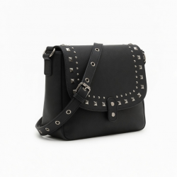 Punk Styles Shoulder Bag for Women PU Leather Studded Crossbody Bag Elegant Underarm