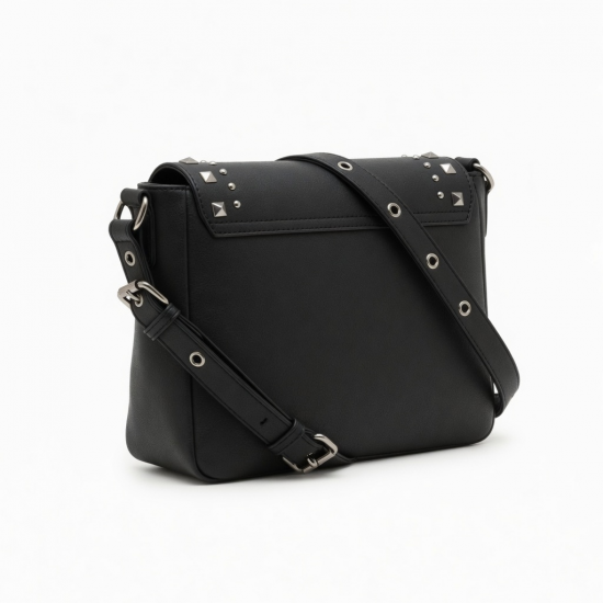 Punk Styles Shoulder Bag for Women PU Leather Studded Crossbody Bag Elegant Underarm