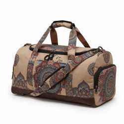Bohemian Mandala print duffel bag, women's travel bag, yoga bag